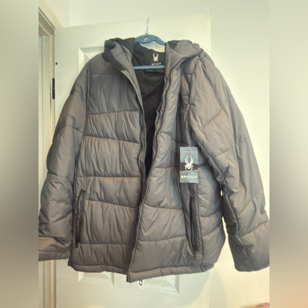 Spyder Men's Gray Puffer Jacket